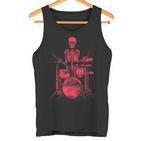 Skeleton Drummer On Drums For Musicians Tank Top