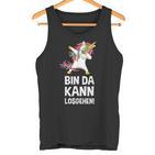 With Text 'Bin Da Kann Losgehen' Tank Top