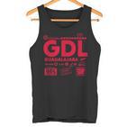 Vintage Guadalajara Gdl Airport Code Travel Day Retro Day Blue Tank Top