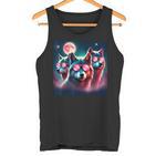 Wolf Squad Mit Rosa Sonnenbrillen Und Mond Für Wolfsliebhaber Geschenk Tank Top