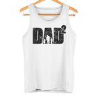 Father's Day Ater Werden Zweifacher Papa Zwei Kinder Tank Top