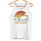 Papafant Papa Elefant Retrointage Sunsetatertag Savanne Raglan Tank Top