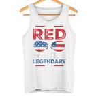 Rot Weiß Legendäre Papaater Sohn Passende 4 Juli Papa Raglan Tank Top