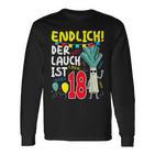 18Th Birthday Boy Der Lauch Ist Endlich 18 Jahre Black Langarmshirts