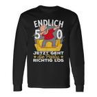 50S Birthday Man Ich Bin Jetzt 50Th Birthday Grandpa Langarmshirts