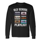 80Er 90Er Mixtape Playlist Kassette Oldschool Langarmshirts