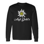 Alpen Edelweiss Aufi Gehts In Die Schweiz Alpenblume Tirol Langarmshirts