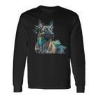 Aquarell Splash Dutchie Hollandse Herder Dutch Shepherd Langarmshirts