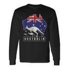 Australia Flag Zoo Animal Kangaroo Langarmshirts