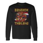 Bangkok Dragon Thai Food Thai Flag Langarmshirts