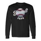 Baseball Papa Baseball Spieler Lustig Baseball Familie Retro Langarmshirts