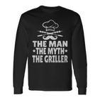 Bbq Der Mann Der Mythos Der Griller Lustiger Papaatertag Langarmshirts