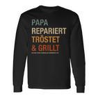 Bbq Papa Repariert Komöstet Und Grillt For Dad Langarmshirts