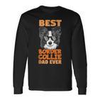 Best Border Collie Dad Ever Cooler Hunde Papaater Geschenk Langarmshirts