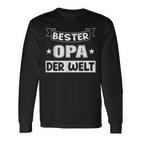 Bester Opa Vater Der Welt Vintage Retro Father's Day Black Langarmshirts