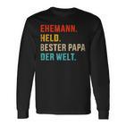 Bester Papa Der Welt Husband Hero Father's Day Christmas Langarmshirts