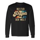 Bester Papa Der Welt Retrointage Saying Father's Day Langarmshirts