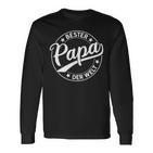 Bester Papa Der Weltatertag Besterater Super Papa Langarmshirts