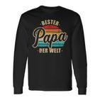 Bester Papa Vater Der Welt Vintage Retro Father's Day S Langarmshirts