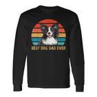 Besthund Papa Allzeit Best Dog Papa Alltimesintage Border Collie Langarmshirts