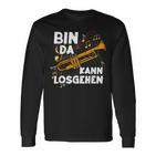 Bin Da Kann Losgehen German Language Black Langarmshirts