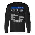 Boarding Pass Korfu Cfu Flugticket Griechenland Korfu Langarmshirts