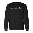 Brazil Flag Heartbeat Langarmshirts