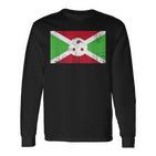 Burundi Flagge-Fahne Geschenk Fußball-Fan Sport Langarmshirts