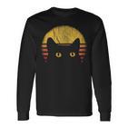 Cat Retro Vintage Langarmshirts