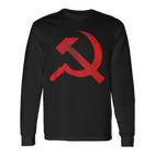 Cccp Ussr Hammer Sickle Flag Soviet Communism Langarmshirts