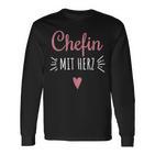 Chefin Mit Herz Beste Chefin Boss Langarmshirts