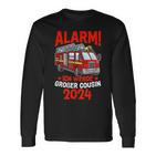 Children's Alarm Ich Werde Großer Cousin 2024 Fire Brigade Langarmshirts