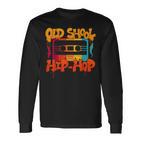 Cool Retro Old School Hip Hop 80S 90S Costume Cassette Langarmshirts