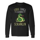 Coole Jungs Lieben Schlangen Geschenk Langarmshirts