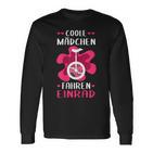 Coole Mädchen Fahren Unrad Langarmshirts