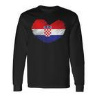 Croatia Flag Hrvatska Land Croate Croatia Langarmshirts