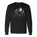 Cycling Cat I Cat Print Cat Fun Langarmshirts