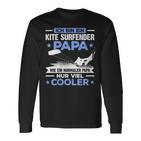 Damen Bin Ein Kite Surfender Papa Wie Ein Normaler Papi Nur Cooler Mit-Ausschnitt Langarmshirts