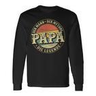 Damen Herrenintage Papa Der Mann Der Mythos Die Legendeatertag Mit-Ausschnitt Langarmshirts