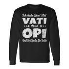 Damen Ich Habe Zwei Titel Papa Und Opa -Aterati & Opiatertag Mit-Ausschnitt Langarmshirts