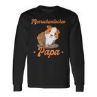 Damen Meerschweinchen Papa -Ater Jungen Männer Zumatertag Mit-Ausschnitt Langarmshirts