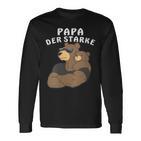 Damen Papa Der Starkeater Familie Bär Papabear Papa Mit-Ausschnitt Langarmshirts