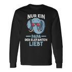 Damen Papaateratertag Elefantpapa Elefant Mit-Ausschnitt Langarmshirts