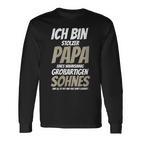 Damenatertag Stolzer-Papa -Om Großartigen Sohn Bekommen Mit-Ausschnitt Langarmshirts