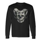 Dämonenschädel Demon Skull Totenkopf Teufel Langarmshirts