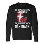 Danish Flag I Denmark Holiday I Denmark Langarmshirts