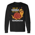 Das Ist Gerda Wir Joggen Gemeinsam Laufen Langsame Schneck Langarmshirts