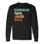 Day 'Husband Papa Jäger Held' Langarmshirts