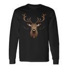 Deer Antlers Hunter Hiking Deer Motif Deer Langarmshirts