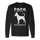 Deer Pinscher Papa Motif Dog Langarmshirts